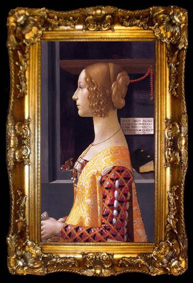 framed  Domenico Ghirlandaio Portrait of Giovanna Tornabuoni (nn03), ta009-2